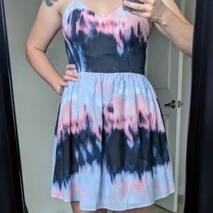 Strappy back tye dye dress